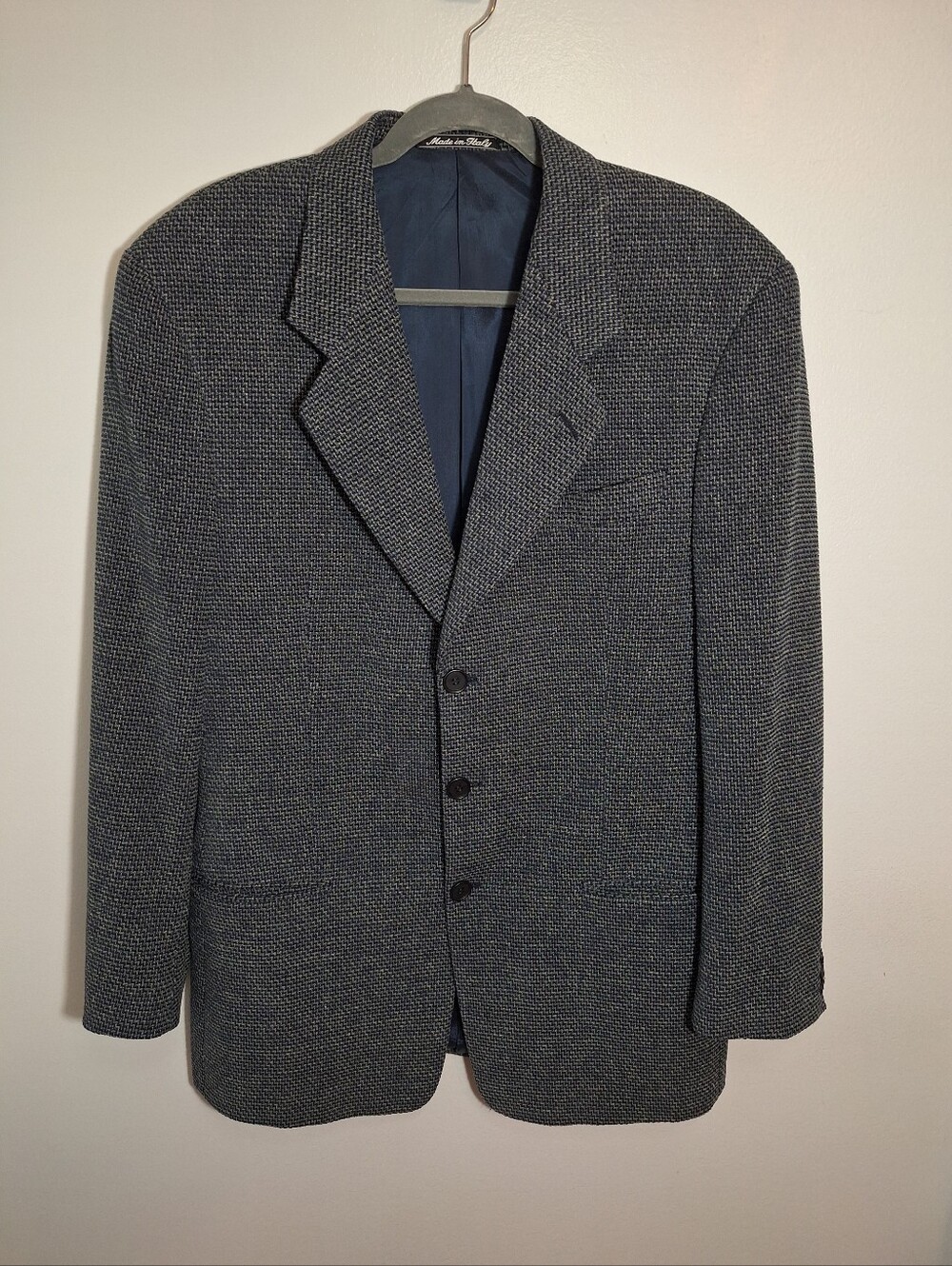 Giorgio Armani X Saks Fifth Avenue Tweed Blazer Jacket 40R Wool Blend Italy